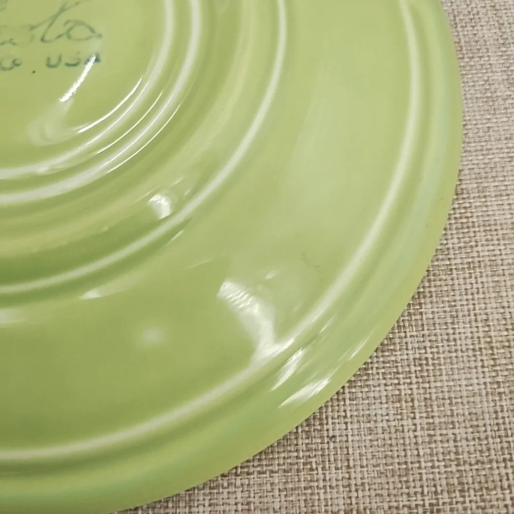 Vintage Pre 1972 Fiesta Light Green Chartreuse Saucers Lot of 2 Fiestaware VG